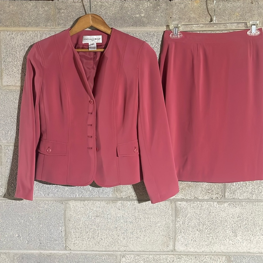 Jones New York Petite 2P Mauve Jacket and Skirt Suit